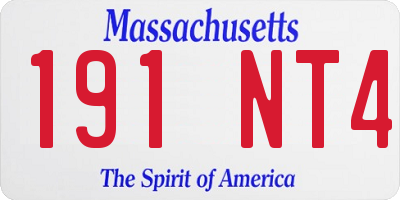MA license plate 191NT4