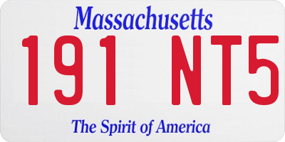 MA license plate 191NT5
