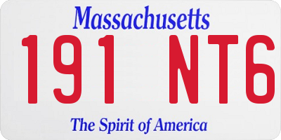 MA license plate 191NT6