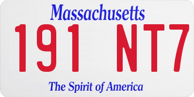 MA license plate 191NT7