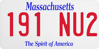 MA license plate 191NU2