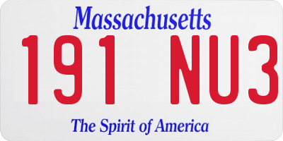 MA license plate 191NU3