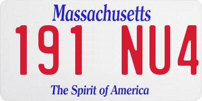 MA license plate 191NU4
