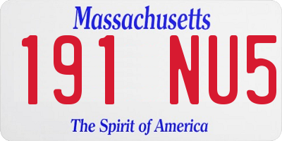 MA license plate 191NU5