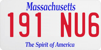 MA license plate 191NU6