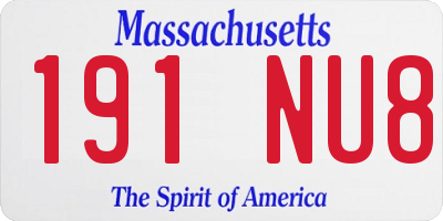 MA license plate 191NU8