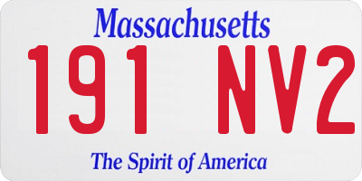 MA license plate 191NV2