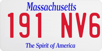 MA license plate 191NV6
