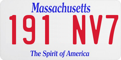 MA license plate 191NV7