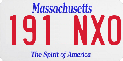 MA license plate 191NX0