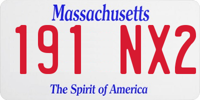 MA license plate 191NX2