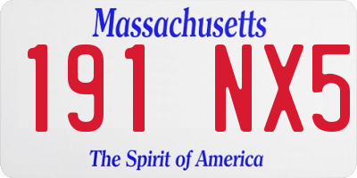 MA license plate 191NX5