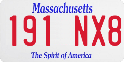 MA license plate 191NX8