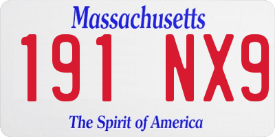 MA license plate 191NX9