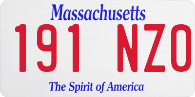 MA license plate 191NZ0