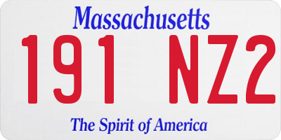 MA license plate 191NZ2
