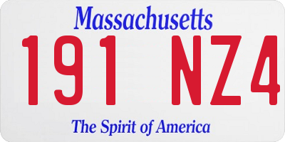 MA license plate 191NZ4