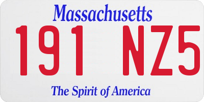 MA license plate 191NZ5