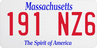 MA license plate 191NZ6