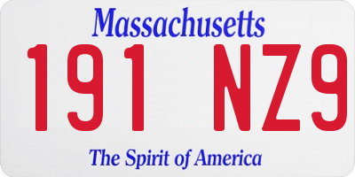 MA license plate 191NZ9