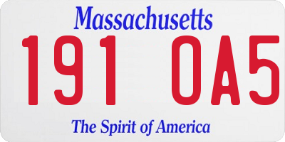 MA license plate 191OA5