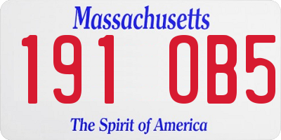 MA license plate 191OB5