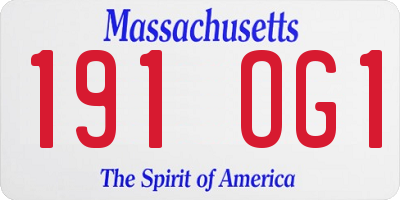 MA license plate 191OG1