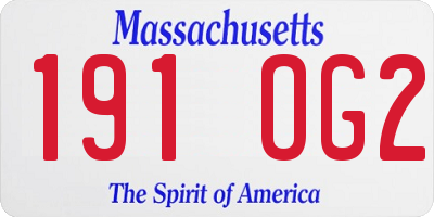 MA license plate 191OG2