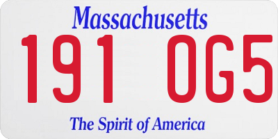 MA license plate 191OG5