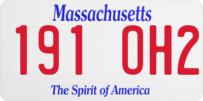 MA license plate 191OH2