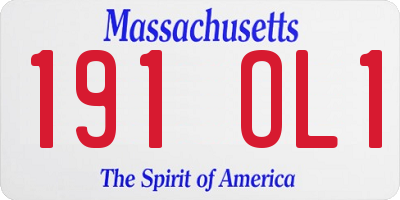 MA license plate 191OL1