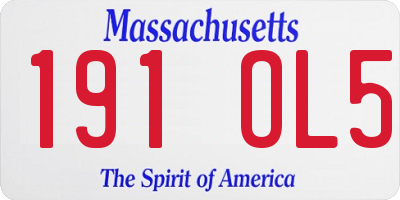 MA license plate 191OL5