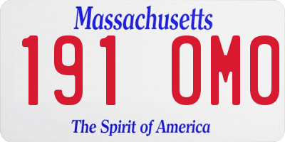 MA license plate 191OM0