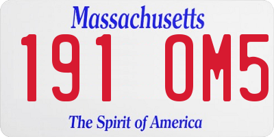 MA license plate 191OM5