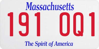 MA license plate 191OQ1