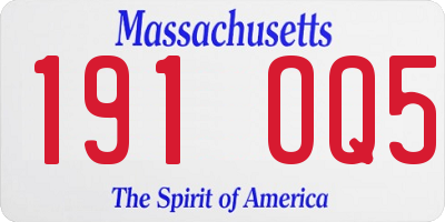 MA license plate 191OQ5