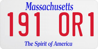 MA license plate 191OR1