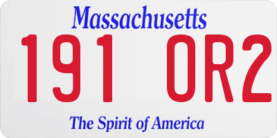 MA license plate 191OR2
