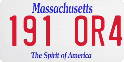 MA license plate 191OR4