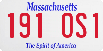 MA license plate 191OS1