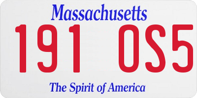 MA license plate 191OS5