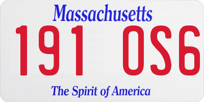 MA license plate 191OS6