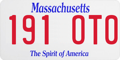 MA license plate 191OT0