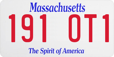 MA license plate 191OT1