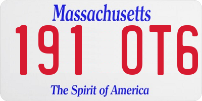 MA license plate 191OT6