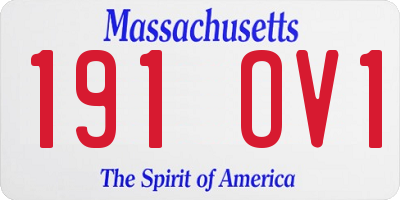 MA license plate 191OV1