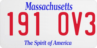 MA license plate 191OV3