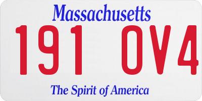 MA license plate 191OV4