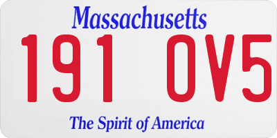 MA license plate 191OV5