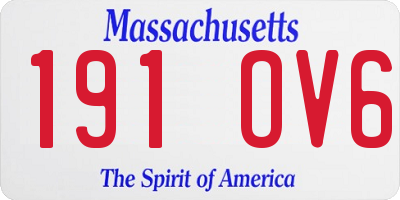 MA license plate 191OV6